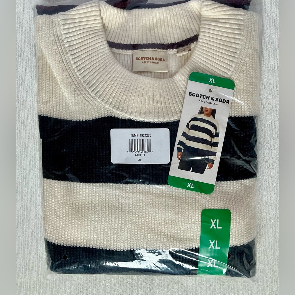 3 for $23 Scotch & Soda Amsterdam Cream Multi-Stripe Sweater – XL – NWT - Picture 2 of 12